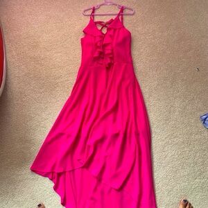 Hot pink ruffled summer dress
